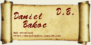 Daniel Bakoč vizit kartica